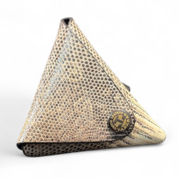 Triangular Exotic Leather Coin Purse Handcrafted Spain | Tabarez